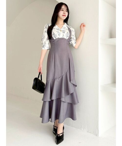 dazzlin(ダズリン)の「レイヤードライクコルセットワンピース(ワンピース・レディース・ベージュ/ライトグレー・SMALL/MEDIUM)」の10枚目の写真