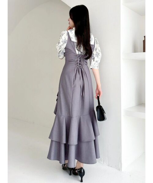 dazzlin(ダズリン)の「レイヤードライクコルセットワンピース(ワンピース・レディース・ベージュ/ライトグレー・SMALL/MEDIUM)」の11枚目の写真