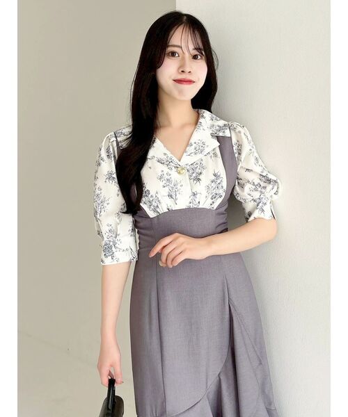 dazzlin(ダズリン)の「レイヤードライクコルセットワンピース(ワンピース・レディース・ベージュ/ライトグレー・SMALL/MEDIUM)」の12枚目の写真