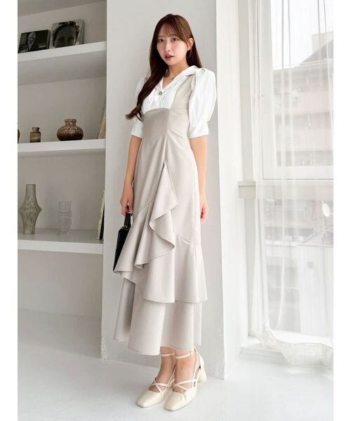 dazzlin(ダズリン)の「レイヤードライクコルセットワンピース(ワンピース・レディース・ベージュ/ライトグレー・SMALL/MEDIUM)」の14枚目の写真