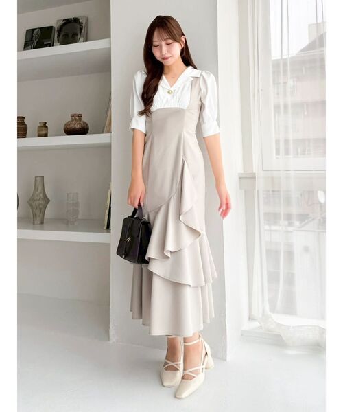 dazzlin(ダズリン)の「レイヤードライクコルセットワンピース(ワンピース・レディース・ベージュ/ライトグレー・SMALL/MEDIUM)」の15枚目の写真