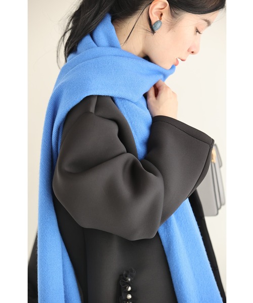 cawaii（カワイイ）の「（黒）裾に咲くふわふわチュールのダンボール素材コート（ノーカラーコート・レディース・ブラック・FREE）」の17枚目の写真