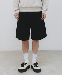 コットンワンタックワイドハーフパンツ BK8914_ブラック