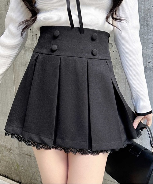 INGNI（イング）の「レースレイヤープリーツスカパン（スカート・レディース・ブラック/グレー・FREE）」の5枚目の写真