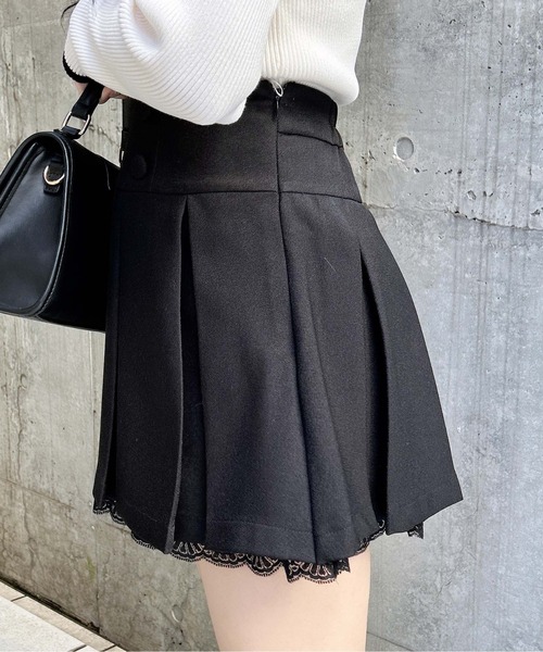 INGNI（イング）の「レースレイヤープリーツスカパン（スカート・レディース・ブラック/グレー・FREE）」の6枚目の写真