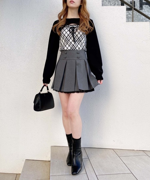 INGNI（イング）の「レースレイヤープリーツスカパン（スカート・レディース・ブラック/グレー・FREE）」の15枚目の写真