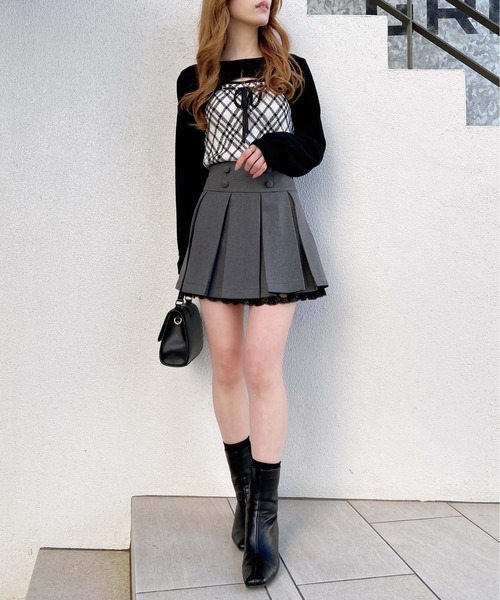 INGNI（イング）の「レースレイヤープリーツスカパン（スカート・レディース・ブラック/グレー・FREE）」の16枚目の写真