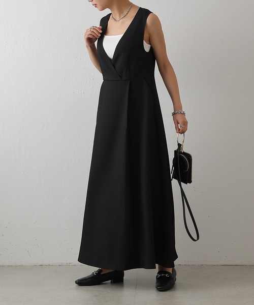 COLONY 2139（コロニートゥーワンスリーナイン）の「カシュクールノースリーブワンピース（ワンピース・レディース・ブラック/グレー/ベージュ・FREE）」の5枚目の写真