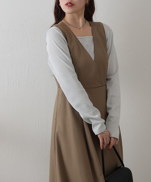 COLONY 2139（コロニートゥーワンスリーナイン）の「カシュクールノースリーブワンピース（ワンピース・レディース・ブラック/グレー/ベージュ・FREE）」の20枚目の写真
