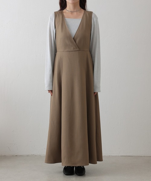 COLONY 2139（コロニートゥーワンスリーナイン）の「カシュクールノースリーブワンピース（ワンピース・レディース・ブラック/グレー/ベージュ・FREE）」の22枚目の写真