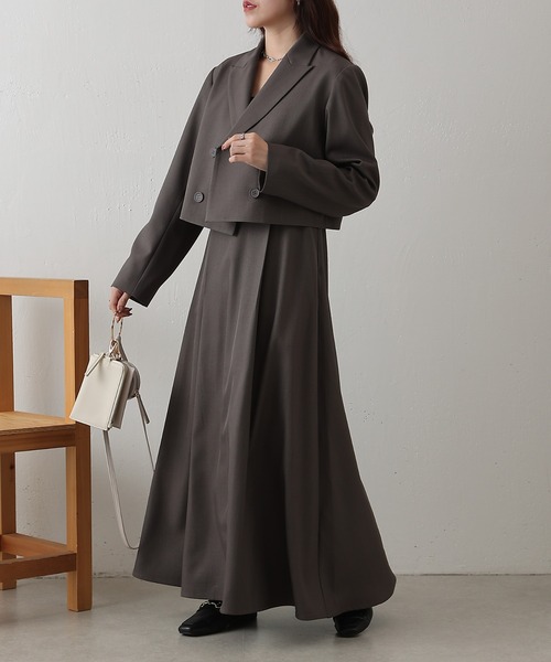 COLONY 2139（コロニートゥーワンスリーナイン）の「カシュクールノースリーブワンピース（ワンピース・レディース・ブラック/グレー/ベージュ・FREE）」の12枚目の写真