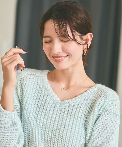 COHINA（コヒナ）の「ビーズヤーンミックスニット 【低身長・小柄女性】（ニット/セーター・レディース・ネイビー/ホワイト/ブルー・ONE SIZE）」の7枚目の写真