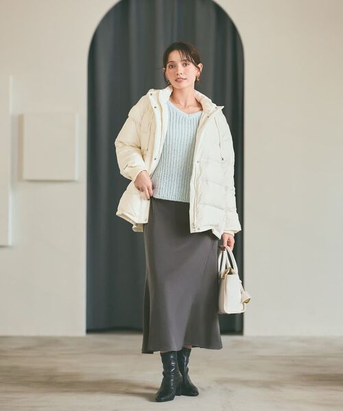 COHINA（コヒナ）の「ビーズヤーンミックスニット 【低身長・小柄女性】（ニット/セーター・レディース・ネイビー/ホワイト/ブルー・ONE SIZE）」の8枚目の写真