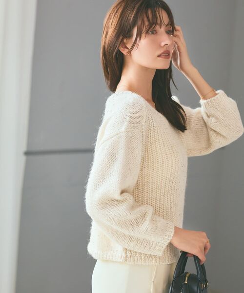 COHINA（コヒナ）の「ビーズヤーンミックスニット 【低身長・小柄女性】（ニット/セーター・レディース・ネイビー/ホワイト/ブルー・ONE SIZE）」の14枚目の写真