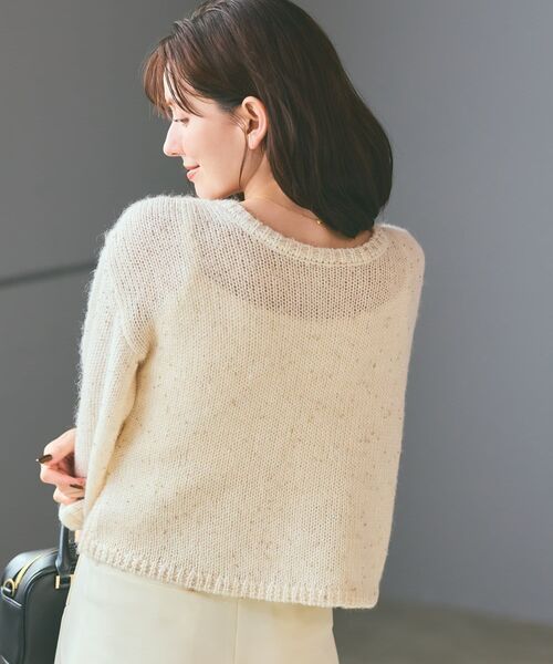 COHINA（コヒナ）の「ビーズヤーンミックスニット 【低身長・小柄女性】（ニット/セーター・レディース・ネイビー/ホワイト/ブルー・ONE SIZE）」の15枚目の写真
