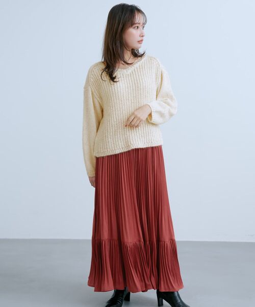 COHINA（コヒナ）の「ビーズヤーンミックスニット 【低身長・小柄女性】（ニット/セーター・レディース・ネイビー/ホワイト/ブルー・ONE SIZE）」の19枚目の写真