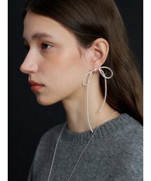 Great Pearl Ribbon Earrings (L233MER040)