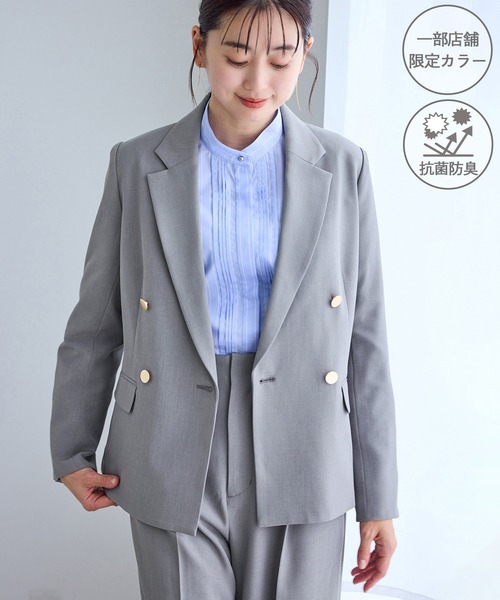 ROPE' PICNIC（ロペピクニック）の「クリアツイル金ボタンジャケット/セレモニー・セットアップ対応（テーラードジャケット・レディース・グレー/ベージュ系その他2/グリーン系その他/ネイビー・M/L）」の5枚目の写真