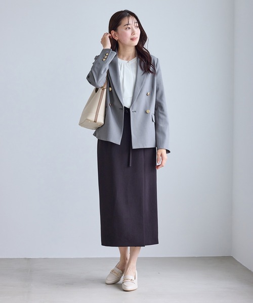 ROPE' PICNIC（ロペピクニック）の「クリアツイル金ボタンジャケット/セレモニー・セットアップ対応（テーラードジャケット・レディース・グレー/ベージュ系その他2/グリーン系その他/ネイビー・M/L）」の7枚目の写真