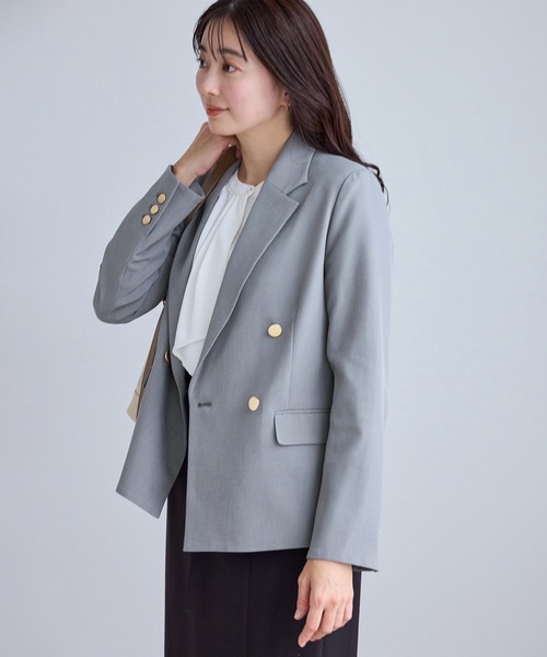 ROPE' PICNIC（ロペピクニック）の「クリアツイル金ボタンジャケット/セレモニー・セットアップ対応（テーラードジャケット・レディース・グレー/ベージュ系その他2/グリーン系その他/ネイビー・M/L）」の9枚目の写真