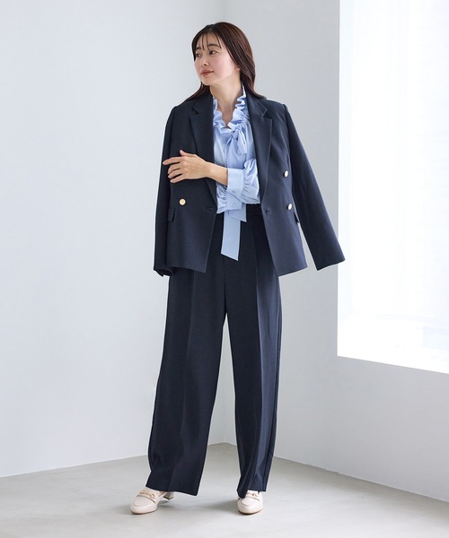 ROPE' PICNIC（ロペピクニック）の「クリアツイル金ボタンジャケット/セレモニー・セットアップ対応（テーラードジャケット・レディース・グレー/ベージュ系その他2/グリーン系その他/ネイビー・M/L）」の21枚目の写真