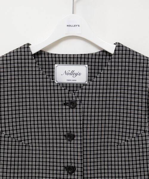 NOLLEY’S(ノーリーズ)の「《セットアップ対応》ウォッシャブルビーチェックベスト(ベスト・レディース・ブラック系その他・38)」の12枚目の写真
