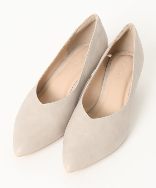 GLOBAL WORK（グローバルワーク）の「3.5cmヒール/らくっション撥水ローヒールパンプス/632745（パンプス・レディース・ブラック/ブラック系その他/ホワイト系その他7・MEDIUM/LARGE）」の2枚目の写真