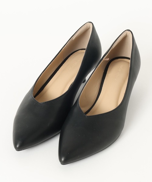 GLOBAL WORK（グローバルワーク）の「3.5cmヒール/らくっション撥水ローヒールパンプス/632745（パンプス・レディース・ブラック/ブラック系その他/ホワイト系その他7・MEDIUM/LARGE）」の3枚目の写真