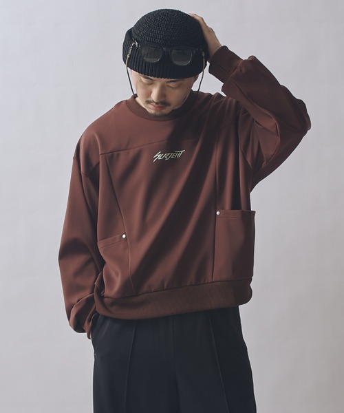 Lui's(ルイス)の「SURJENT ネオプレーンパネルPO(Tシャツ/カットソー・メンズ・ブラック/バーガンディー・2/1)」の1枚目の写真