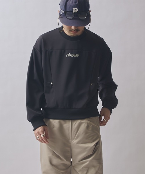Lui's(ルイス)の「SURJENT ネオプレーンパネルPO(Tシャツ/カットソー・メンズ・ブラック/バーガンディー・2/1)」の2枚目の写真