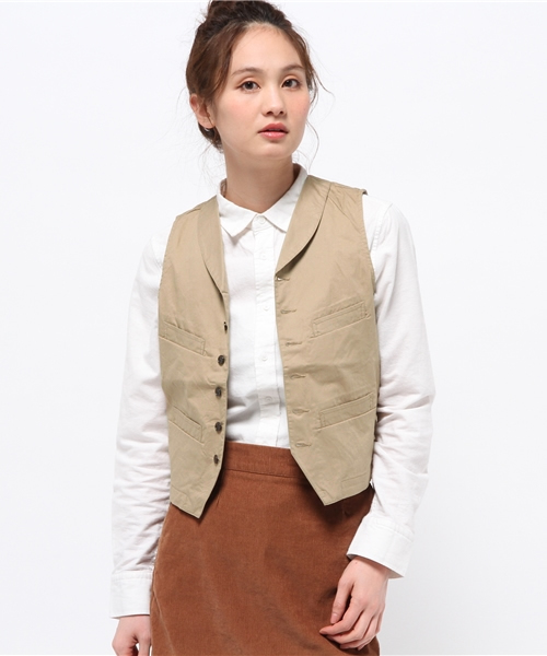 BEAMS BOY(ビームスボーイ)の「BEAMS BOY / ダンプ ベスト(ベスト・レディース・ベージュ/ネイビー・ONE SIZE)」の1枚目の写真