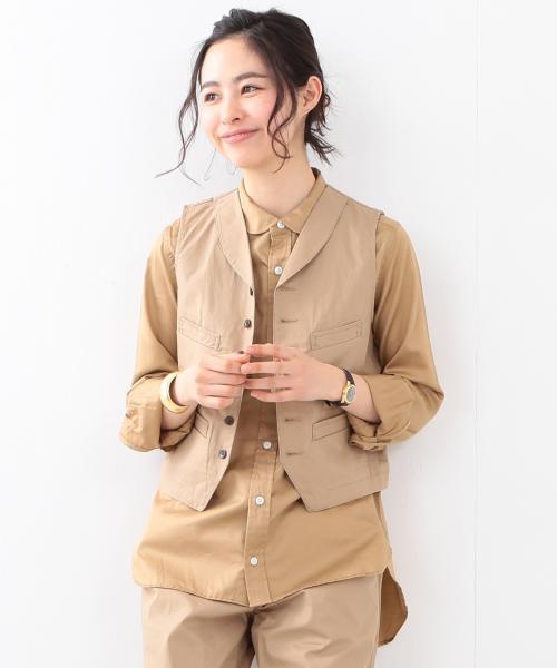 BEAMS BOY(ビームスボーイ)の「BEAMS BOY / ダンプ ベスト(ベスト・レディース・ベージュ/ネイビー・ONE SIZE)」の4枚目の写真