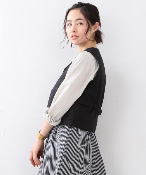 BEAMS BOY(ビームスボーイ)の「BEAMS BOY / ダンプ ベスト(ベスト・レディース・ベージュ/ネイビー・ONE SIZE)」の8枚目の写真