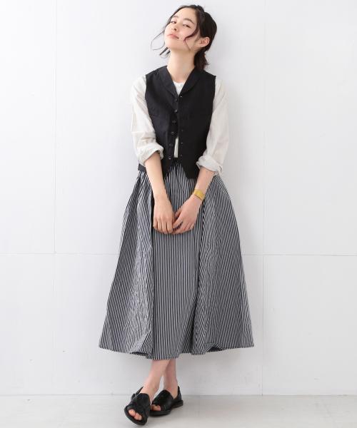 BEAMS BOY(ビームスボーイ)の「BEAMS BOY / ダンプ ベスト(ベスト・レディース・ベージュ/ネイビー・ONE SIZE)」の10枚目の写真