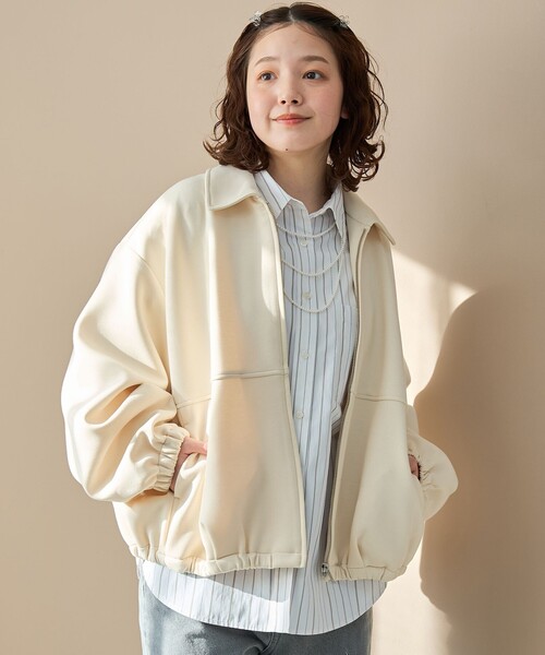 coen(コーエン)の「ダンボール襟付きブルゾン【インフルエンサー紹介アイテム】(ブルゾン・レディース・オフホワイト/ブラック/モカ・FREE)」の6枚目の写真