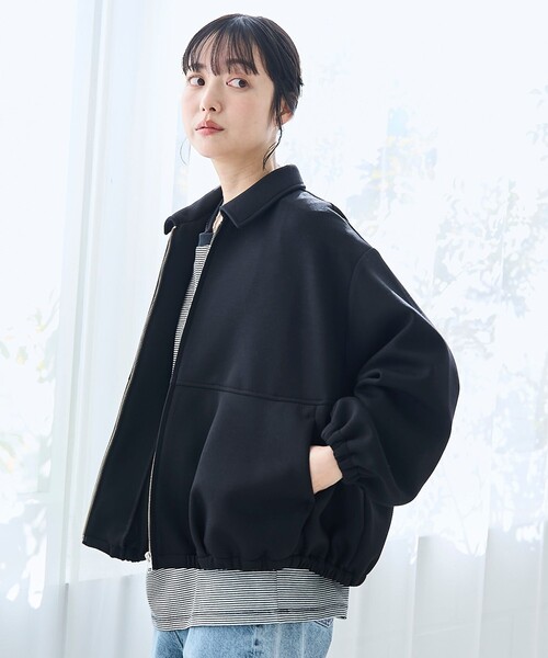 coen(コーエン)の「ダンボール襟付きブルゾン【インフルエンサー紹介アイテム】(ブルゾン・レディース・オフホワイト/ブラック/モカ・FREE)」の13枚目の写真