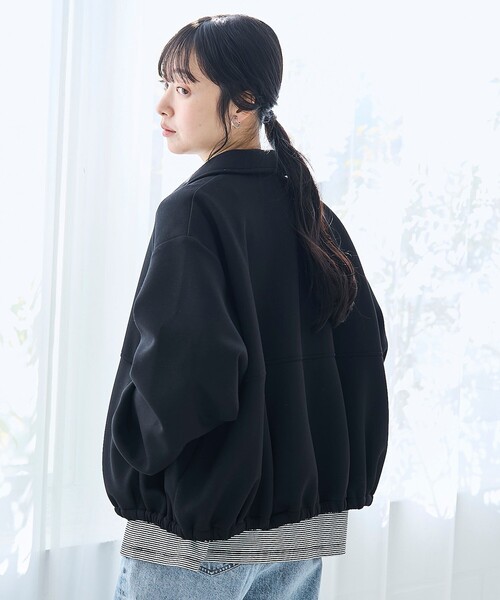 coen(コーエン)の「ダンボール襟付きブルゾン【インフルエンサー紹介アイテム】(ブルゾン・レディース・オフホワイト/ブラック/モカ・FREE)」の14枚目の写真