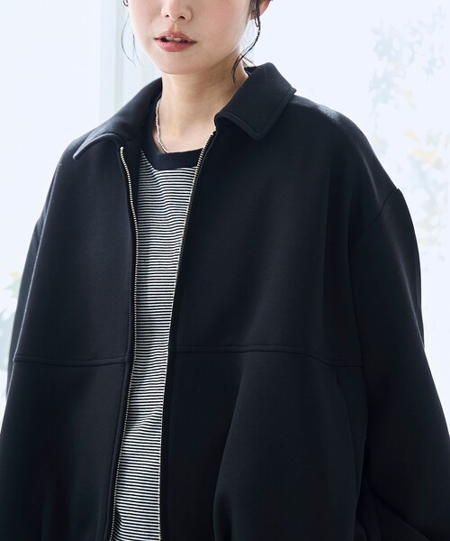 coen(コーエン)の「ダンボール襟付きブルゾン【インフルエンサー紹介アイテム】(ブルゾン・レディース・オフホワイト/ブラック/モカ・FREE)」の15枚目の写真