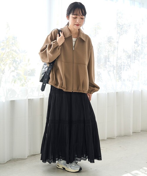 coen(コーエン)の「ダンボール襟付きブルゾン【インフルエンサー紹介アイテム】(ブルゾン・レディース・オフホワイト/ブラック/モカ・FREE)」の16枚目の写真