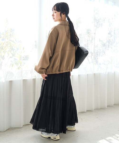 coen(コーエン)の「ダンボール襟付きブルゾン【インフルエンサー紹介アイテム】(ブルゾン・レディース・オフホワイト/ブラック/モカ・FREE)」の18枚目の写真