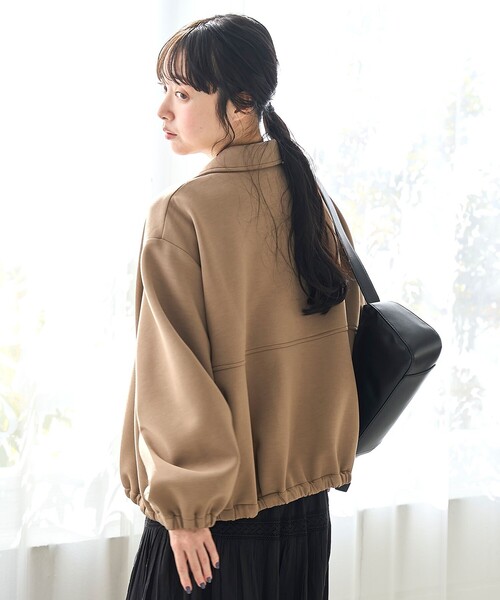 coen(コーエン)の「ダンボール襟付きブルゾン【インフルエンサー紹介アイテム】(ブルゾン・レディース・オフホワイト/ブラック/モカ・FREE)」の20枚目の写真