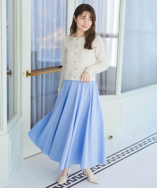 MISCH MASCH（ミッシュマッシュ）の「2026春夏新作 ストライプフレアスカート（スカート・レディース・ブルー/ホワイト/グリーン・M/S）」の13枚目の写真