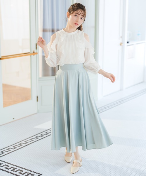 MISCH MASCH（ミッシュマッシュ）の「2026春夏新作 ストライプフレアスカート（スカート・レディース・ブルー/ホワイト/グリーン・M/S）」の19枚目の写真