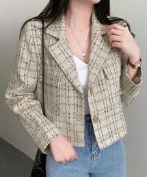 REMUR（レミュール）の「ツイードショートジャケット（テーラードジャケット）」