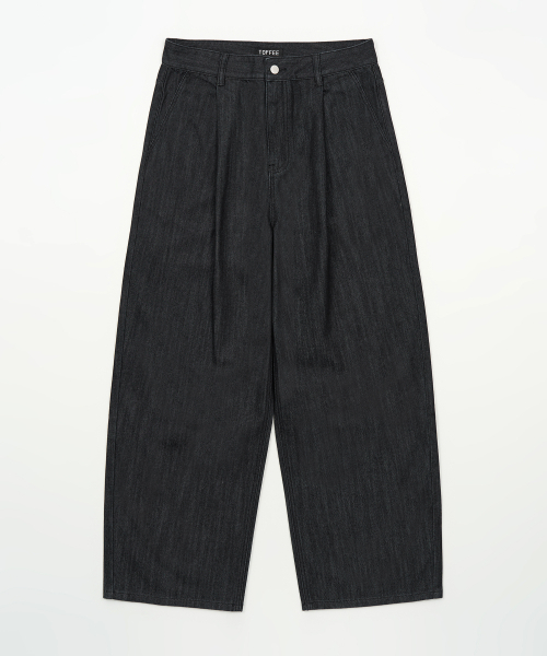 TOFFEE(トフィー)の「ワンタックローデニムパンツ(ブラック)(デニムパンツ・メンズ・その他・SMALL/MEDIUM/LARGE/X-LARGE)」の7枚目の写真