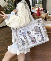 LAYERED(SBG)（レイヤード）の「LAYERED レースアップリボン  推し活 クリア トート（ショルダーバッグ）」