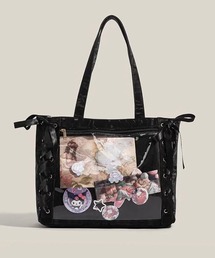 LAYERED(SBG)（レイヤード）の「LAYERED レースアップリボン  推し活 クリア トート（ショルダーバッグ）」