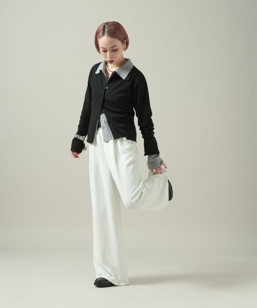 PAGEBOY(ページボーイ)の「【mei企画/PAGEBOY】リラックスワイドパンツ(スラックス・レディース・ホワイト/ゼブラ・SMALL/MEDIUM)」の8枚目の写真