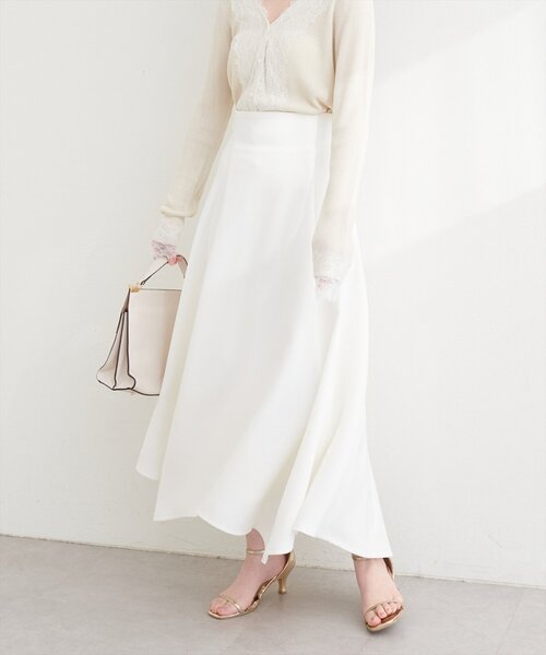 natural couture（ナチュラルクチュール）の「サイド釦イレヘムスカート（スカート・レディース・オフホワイト/グレー/ブラック・FREE）」の6枚目の写真