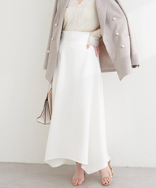 natural couture（ナチュラルクチュール）の「サイド釦イレヘムスカート（スカート・レディース・オフホワイト/グレー/ブラック・FREE）」の9枚目の写真